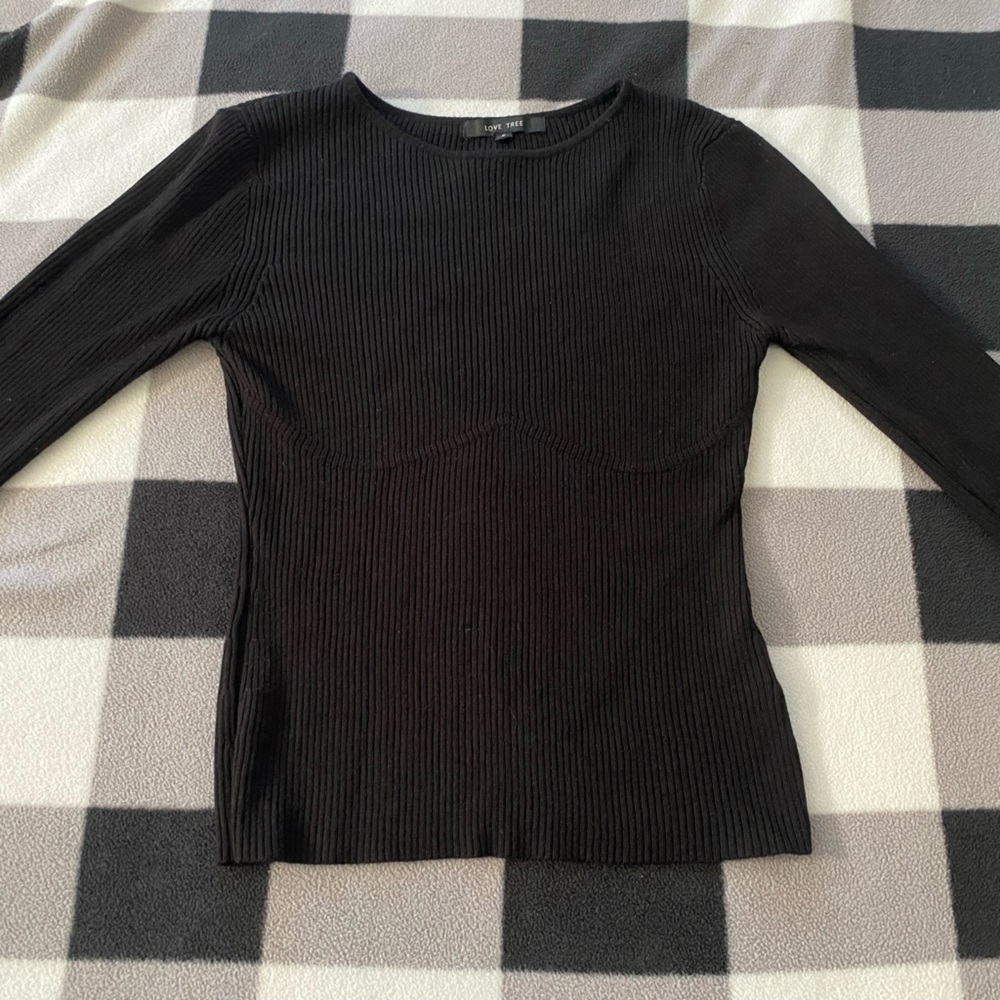 Small, womens, long sleeve, black, Love Tree